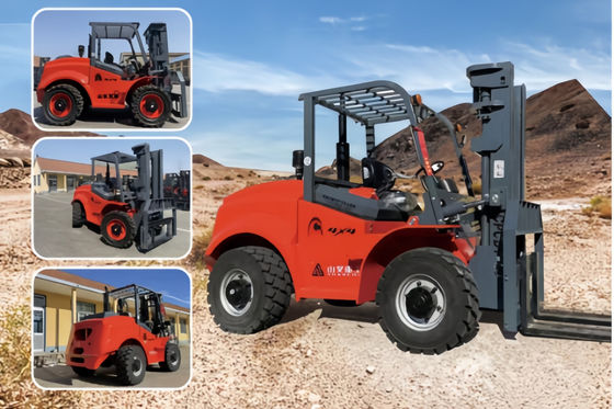 5.0T Entegre Çarpık Arazi Forklift Dahili Karşı ağırlık
